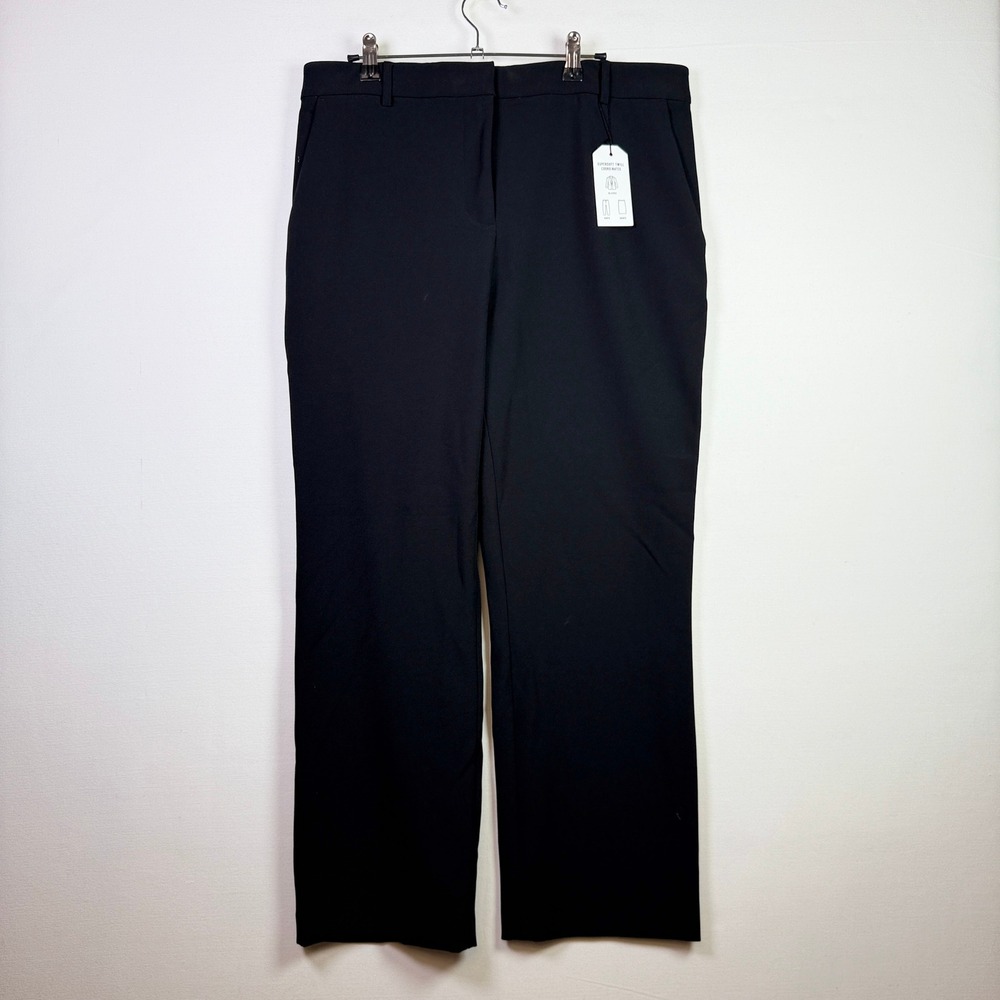 EXPRESS Black Supersoft Twill Straight Leg High Rise Ankle Pant L